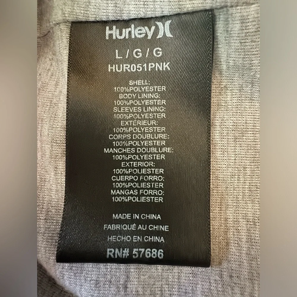 Hurley windbreaker rain jacket coat